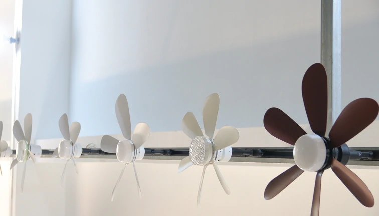 OEM product development samples for 18 inch black industrial cage flush mount ceiling fan light projects