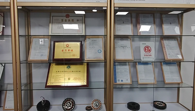 Certificates and compliance display for 36 inch cathedral ceiling fan with crystal light manufacturer