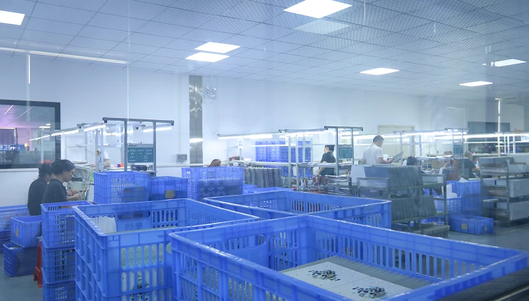 OEM ODM ceiling fan manufacturing factory showing production line assembly and quality control for integrated ceiling fan light systems
