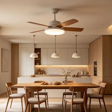 modern dining room ceiling fan with light application