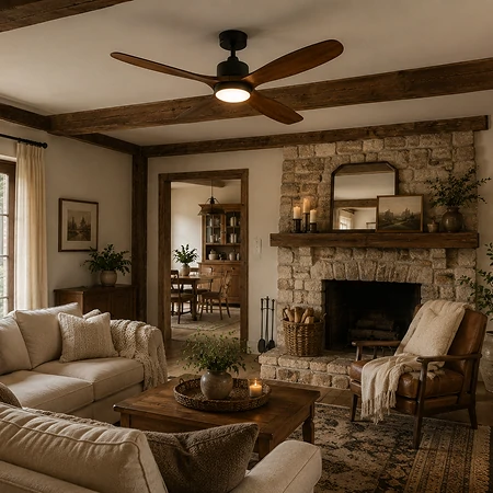 Farmhouse retro ceiling fan for villa and residential projects