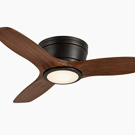 Flush mount retro ceiling fan with low profile design for apartments