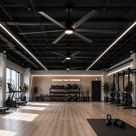 Commercial ceiling fan solutions for fitness centers