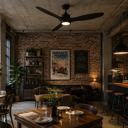 Industrial vintage retro ceiling fan for commercial spaces