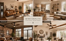 Mid-century modern retro ceiling fan design trend