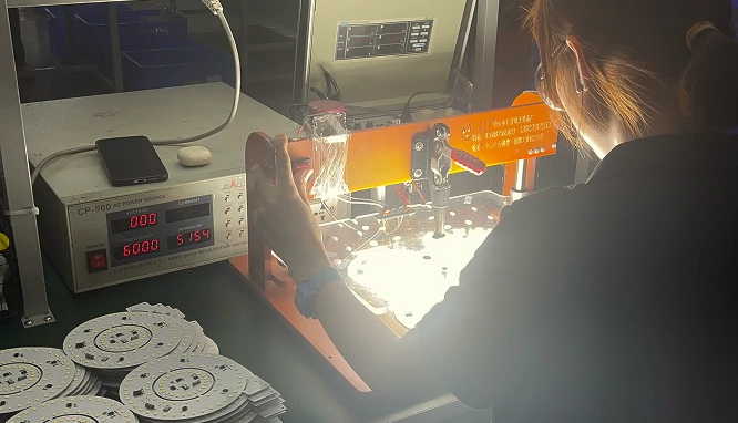 LED lighting quality inspection for retro ceiling fan manufacturing