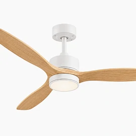 Scandinavian retro ceiling fan with light oak blades and minimalist design