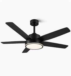 Smart LED commercial ceiling fan with integrated light