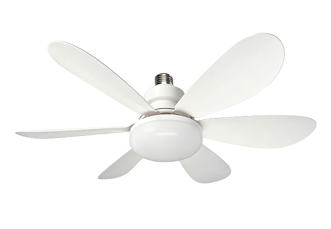 Indoor white ceiling fan with light and remote control