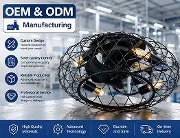 OEM and ODM product development process for black industrial cage ceiling fan projects