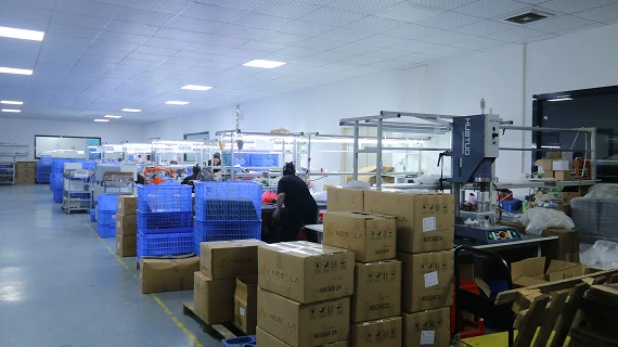 Packaged 18 inch black industrial cage flush mount ceiling fan lights prepared for global wholesale shipment