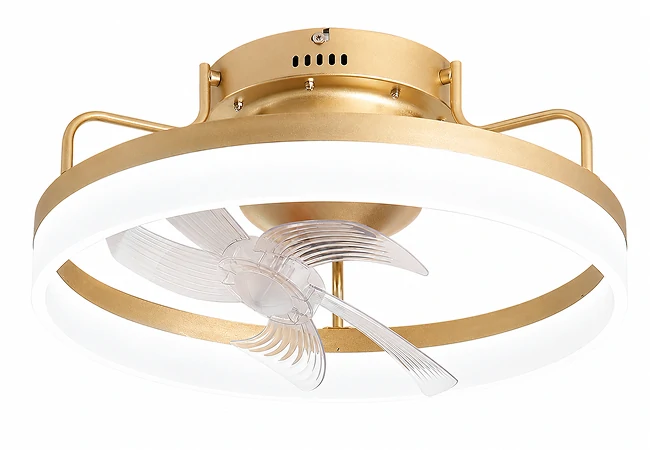 20 inch oscillating air multiplier ceiling fan with integrated dimmable LED lighting on a white background