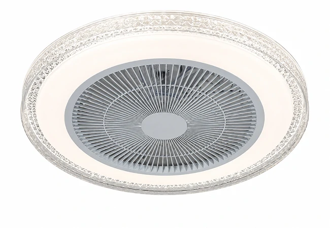 Front view of a 20-inch modern luxury ceiling fan light with integrated LED lighting