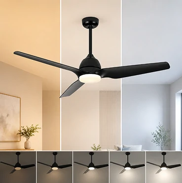 52 inch ceiling fan showing 3CCT dimmable lighting system for adjustable indoor lighting