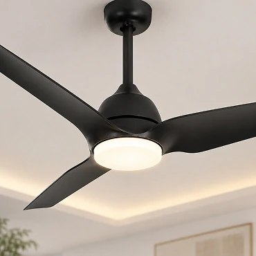 52 inch ceiling fan showing integrated LED lighting for residential and garage spaces