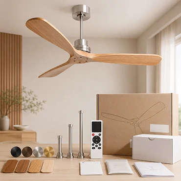 OEM ODM options for 52 Inch Solid Wood Ceiling Fan No Light with Remote Control projects