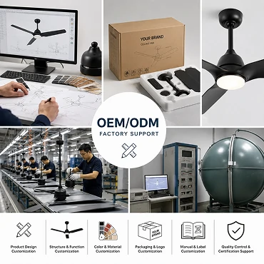 OEM ODM factory support for 52 inch solid wood ceiling fan no light with remote control