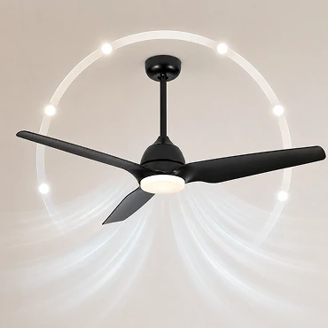 52 inch solid wood ceiling fan no light with six speed airflow control