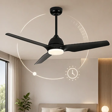 52 inch solid wood ceiling fan no light with smart timer function and remote control