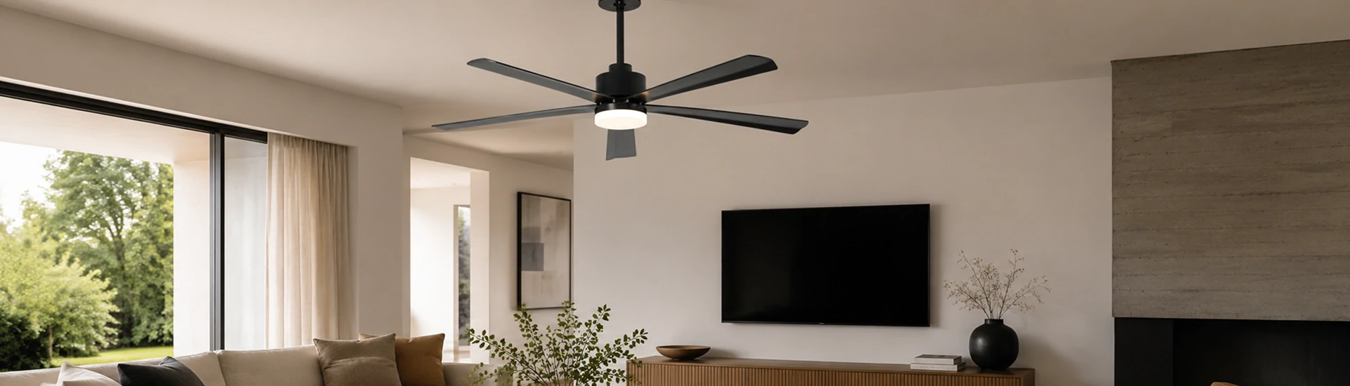 modern ceiling fan with led lighting installed in contemporary home interior showing airflow comfort and stylish residential ceiling fan design