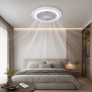 20 inch flush mount ceiling fan with six speed airflow control providing comfortable air circulation in modern interiors