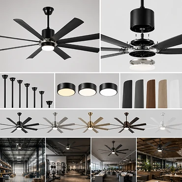 OEM and ODM customization service for a 70 inch industrial large ceiling fan with LED light