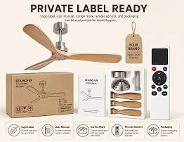 OEM ODM options for 52 Inch Solid Wood Ceiling Fan No Light with Remote Control projects