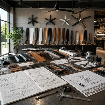 Garage ceiling fan blade design development service supporting custom OEM product programs