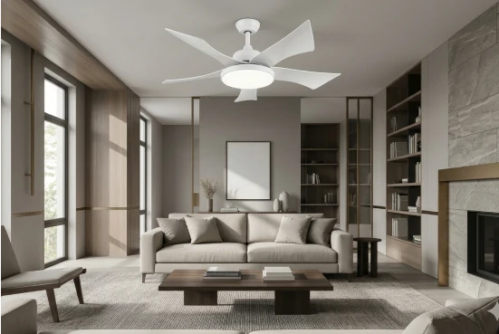 Living room ceiling fan size selection guide for modern residential interiors