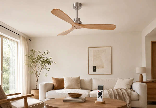 matte black wood ceiling fan no light with dark wooden blades for modern interiors