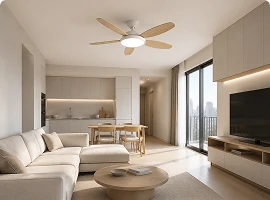 Minimalist apartment ceiling fan designed for modern urban interiors and OEM ceiling fan production