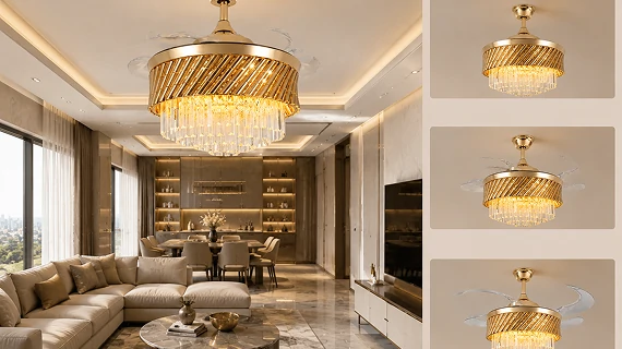 premium-gold-fandelier-hospitality-lighting