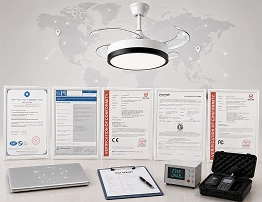 Quality testing and international compliance support for retractable ceiling fan manufacturing