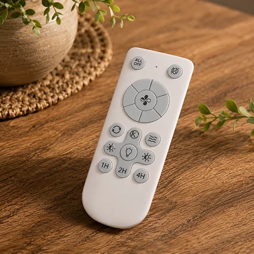 Remote control system for inch rustic rattan ceiling fan in a modern farmhouse interior