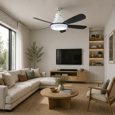 52 inch ceiling fan installed in a standard size living room