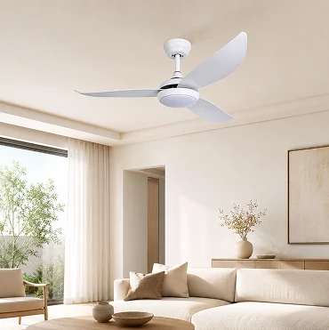 52 inch ultra thin ceiling fan with light close-up installation in modern interior showing premium OEM ODM engineering design