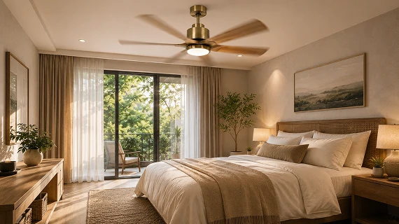 52 inch vintage ceiling fan with remote control providing quiet airflow and comfortable dimmable lighting