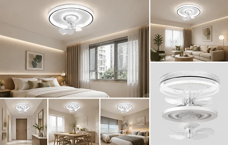 20 inch exterior ceiling lights with flush mount LED fan design for modern residential applications