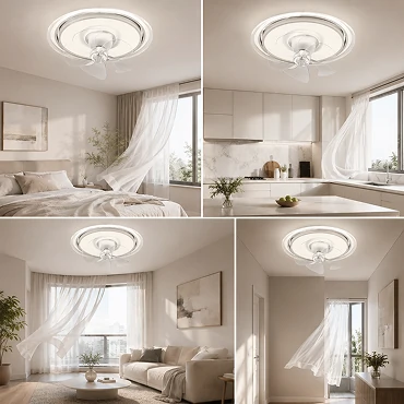 20 inch kitchen ceiling fan with LED light providing adjustable airflow for different rooms
