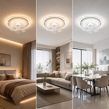20 inch kitchen ceiling fan with LED light offering dimmable brightness and 3CCT color options