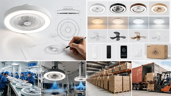 OEM ODM manufacturing support for 20 inch kitchen ceiling fan with LED light customization