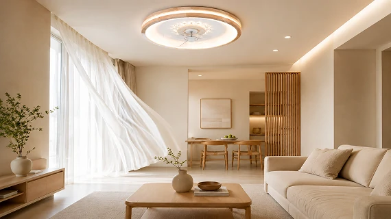 20 inch smart fan with LED light using energy efficient DC motor and modern lighting system