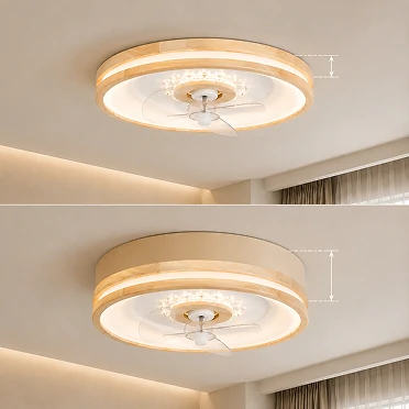 20 inch smart fan with LED light featuring ultra thin flush mount design for low ceiling rooms
