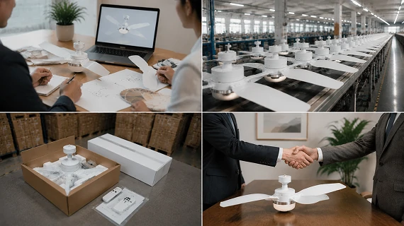 white ceiling fan with light supporting OEM ODM factory partnership and customization services