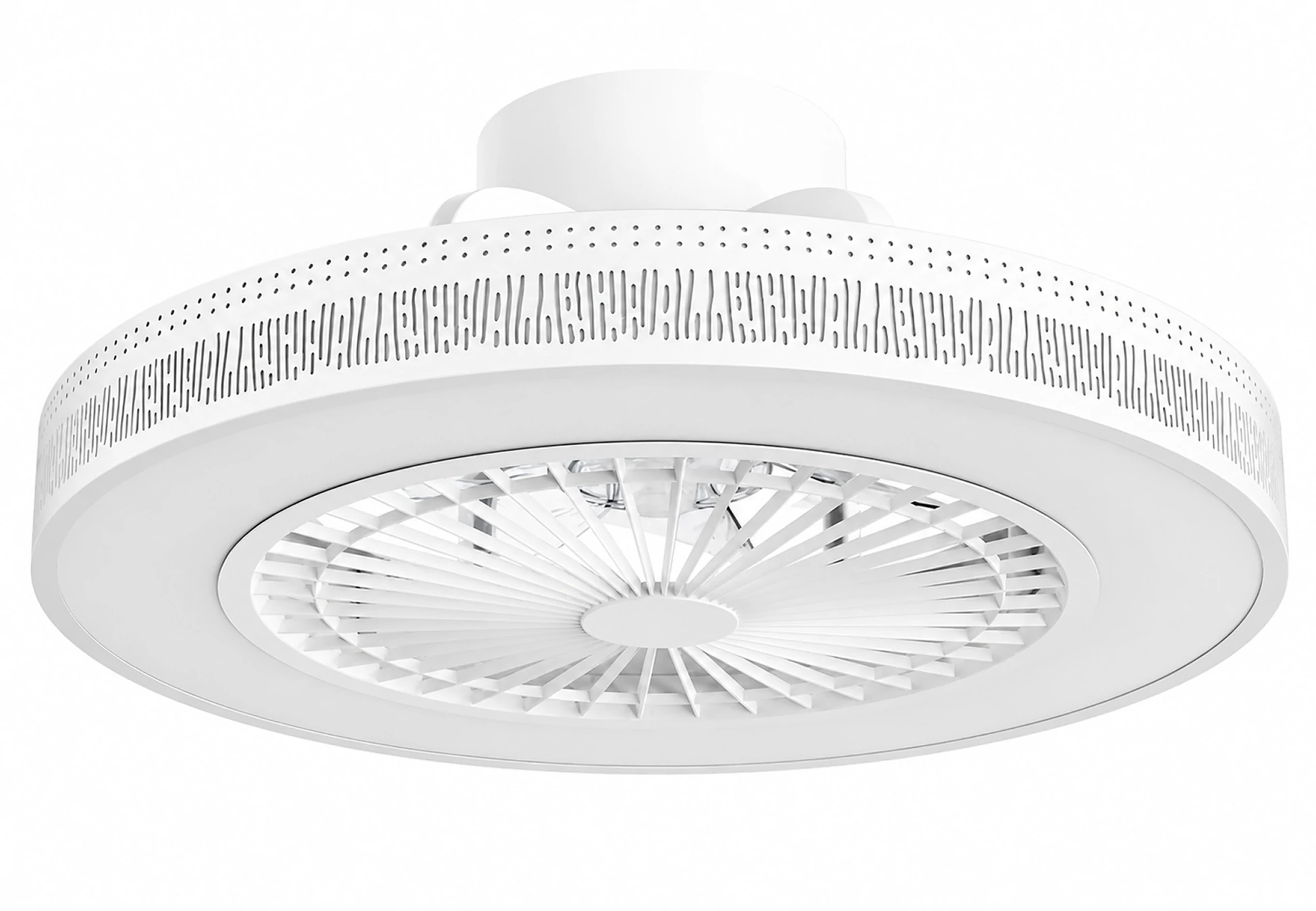 20 inch white flush mount ceiling fan with light showing compact modern design and clean matte finish for bedroom installation