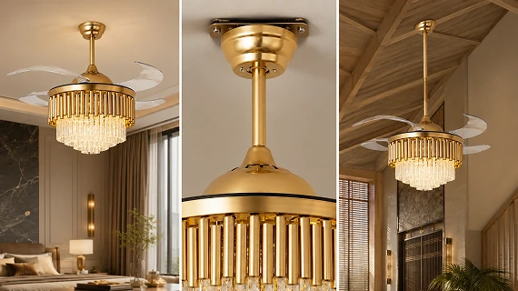 36 inch cathedral ceiling fan with crystal light installation design for different ceiling structures
