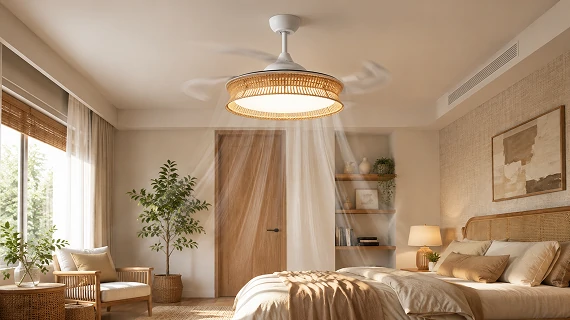 36 inch fandeliers for bedroom providing efficient LED lighting and comfortable airflow solution
