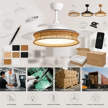 36 inch fandeliers for bedroom OEM ODM customization service with design and manufacturing support