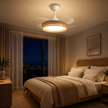 36 inch fandeliers for bedroom powered by silent DC motor for quiet comfortable airflow