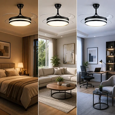 42 Inch Ceiling Fan LED with 3CCT dimmable lighting for adjustable indoor atmosphere control